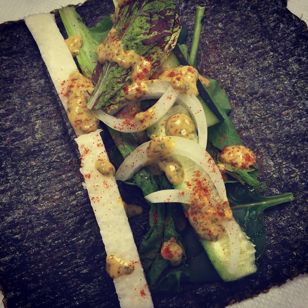 Simple Nori Vegetable Wraps with Lemon Tahini Dressing