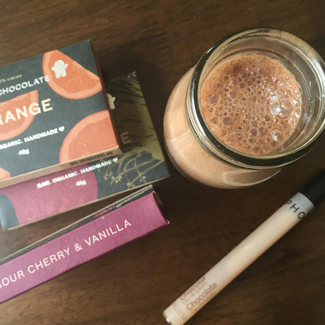 Homemade Chilled Chocolate Almond Milk