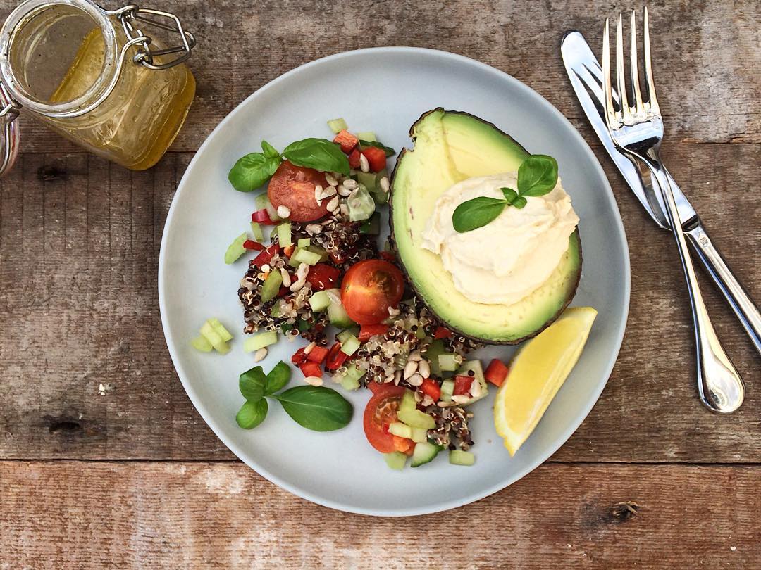 Avocado Hummus Quinoa Salad