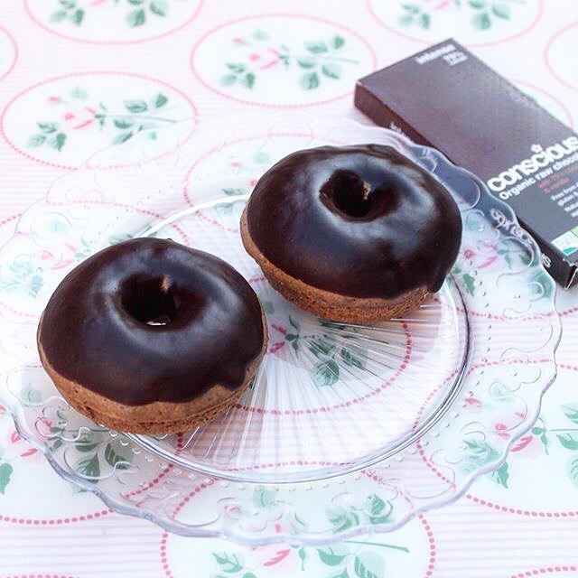 Baked Raspberry and Cranberry Doughnuts