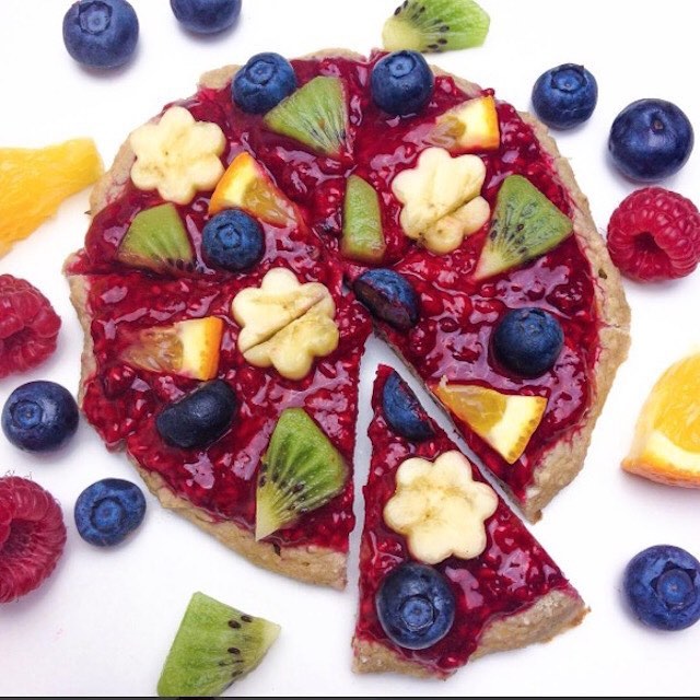 Delicious Fruit Pizza with Banana Base