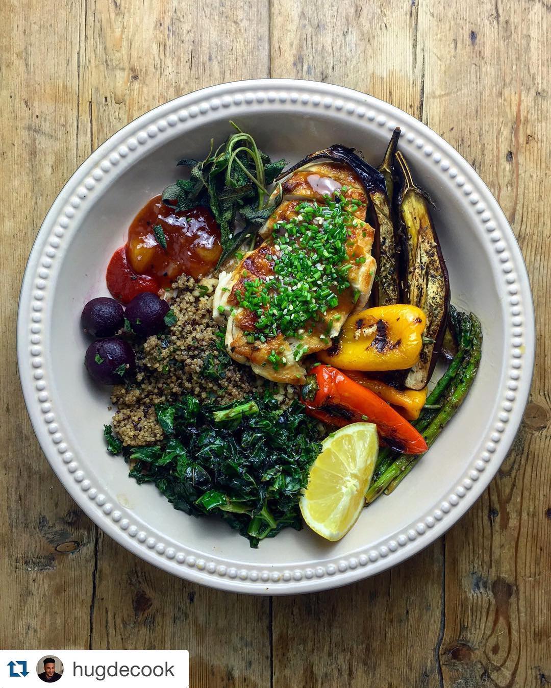Crispy Cornfed Chicken with Lemon and Veggies