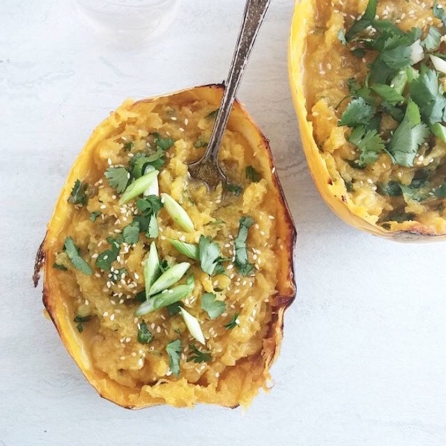 Ginger Miso Spaghetti Squash