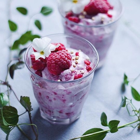 Cashew Parfait with Raspberries and Dates