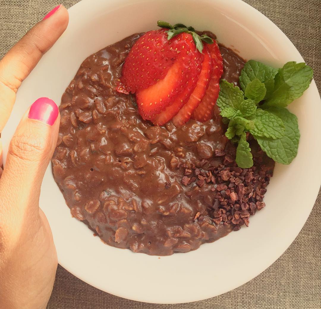 Vegan Dark Chocolate Mint Oatmeal