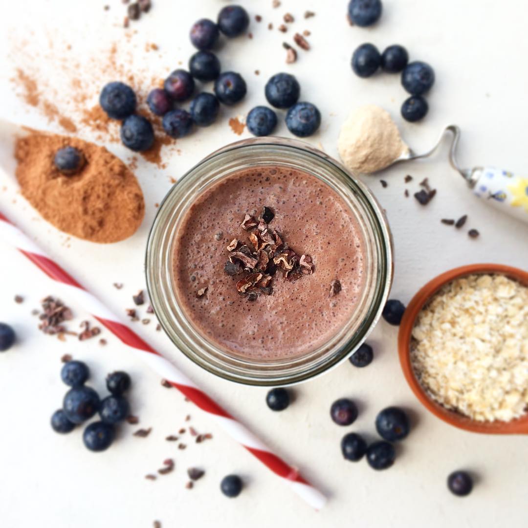 Decadent Cacao and Blueberry Smoothie