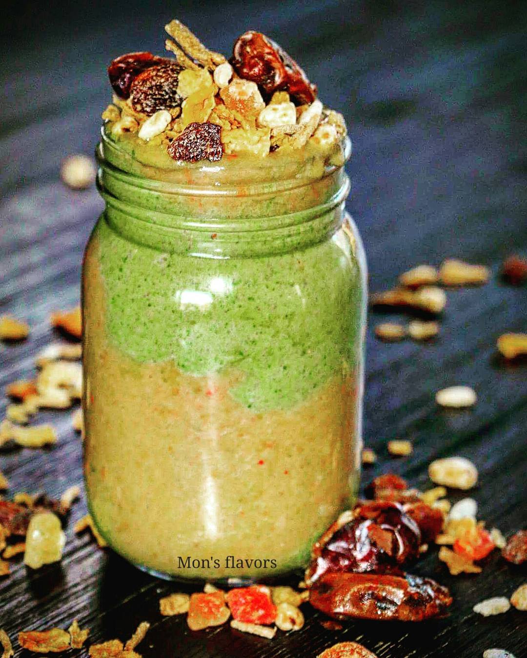 Healthy Smoothie Bowl with Dates and Greens