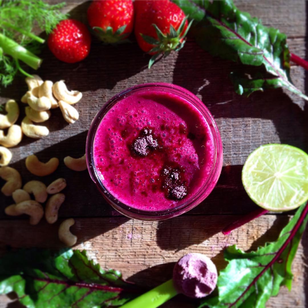 Vibrant Beetroot Strawberry Lime Smoothie
