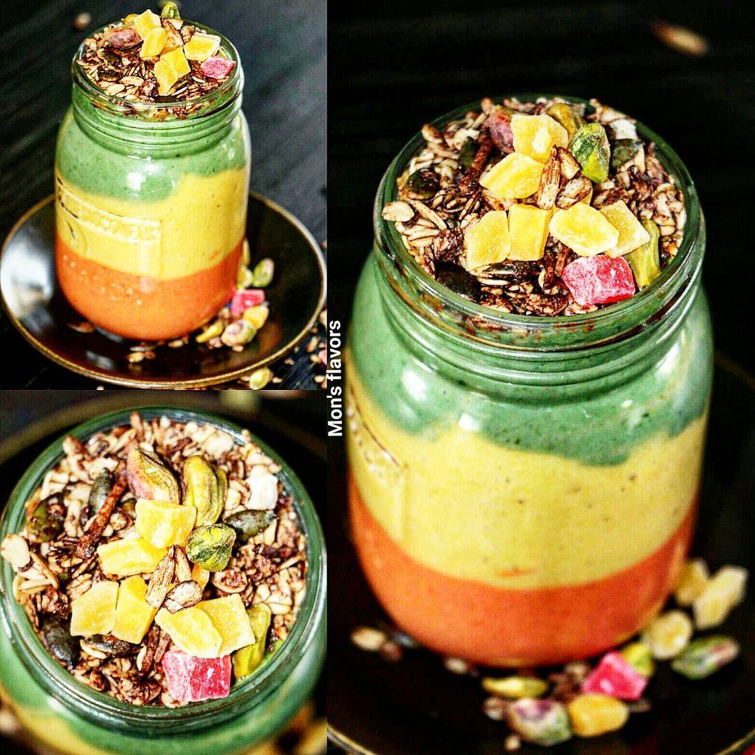 Refreshing Mango Lassi Smoothie with Fruits and Greens