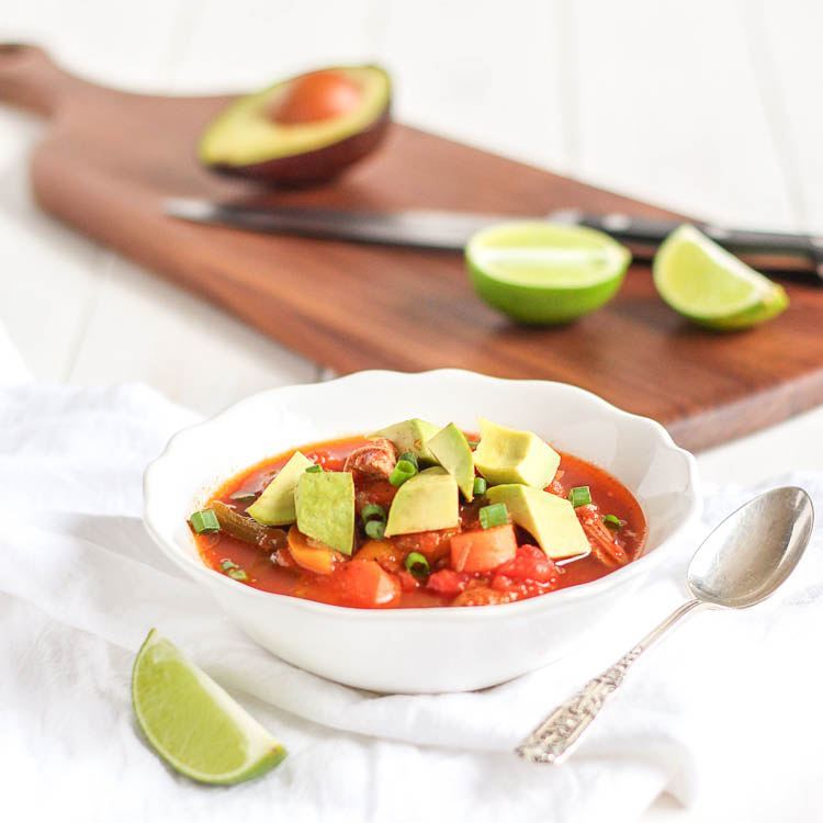 Pulled Pork Tortilla-Less Soup {Slow Cooker Recipe}