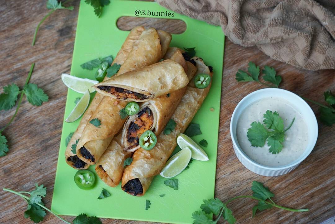 Crispy Mushroom and Kalamata Olive Taquitos