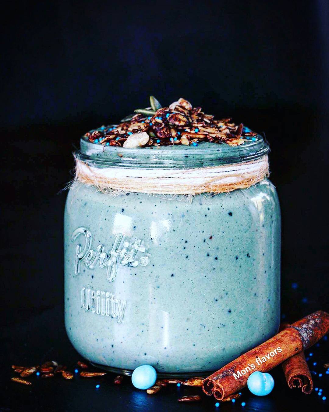 Blue Spirulina Smoothie with Banana and Pineapple