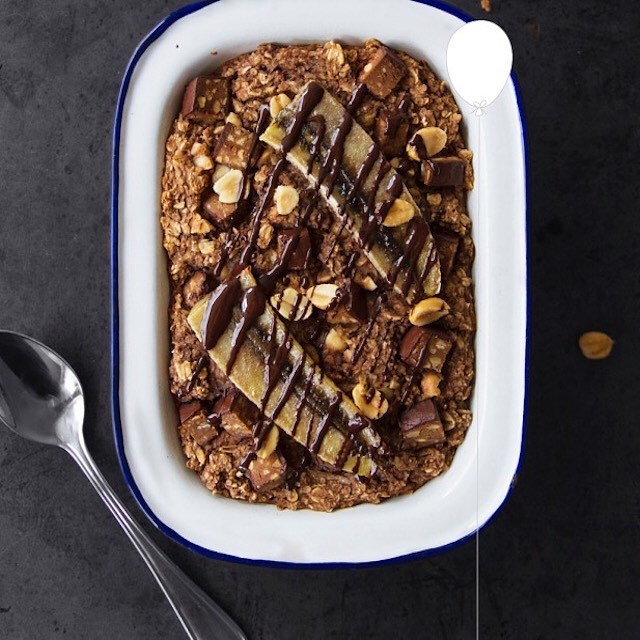 Snickers Baked Quinoa Porridge