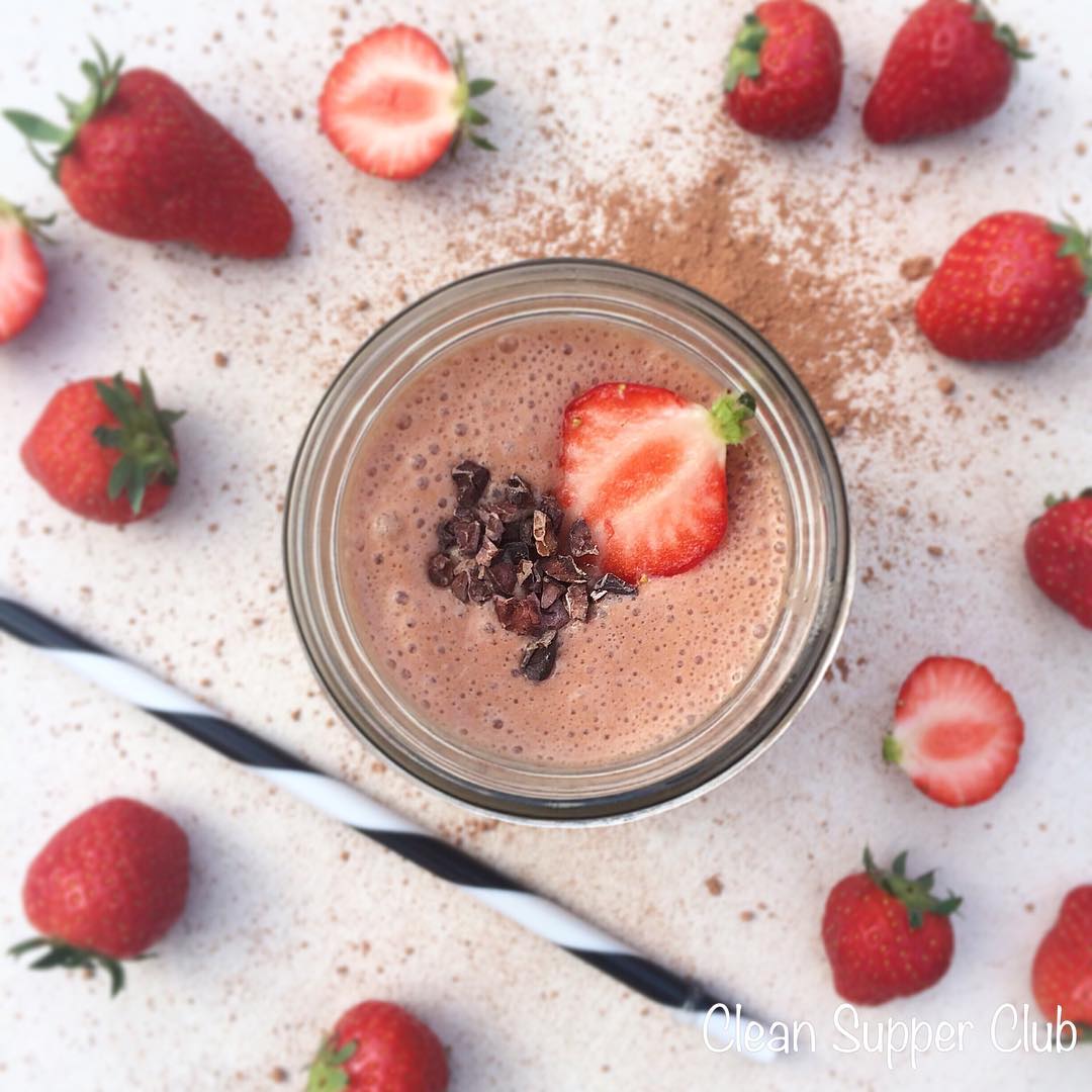 This Is a Choc Banana & Strawberry Smoothie