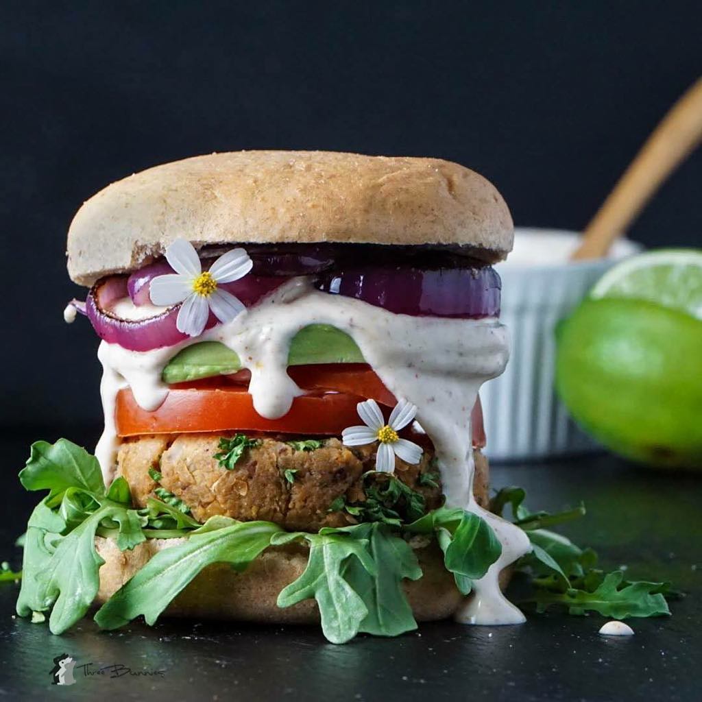 Vegan Bunny Burger with Cauliflower and Chickpeas