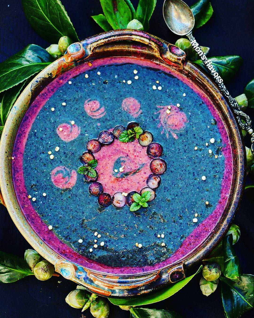 Vibrant Pink and Blue Smoothie Bowl