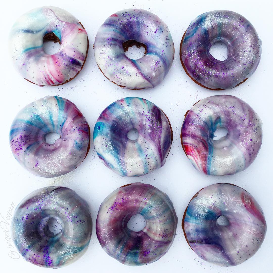 Vegan Chocolate Galaxy Donuts with No Refined Sugar
