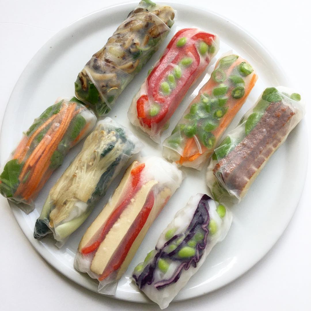 Homemade Summer Rolls with Fresh Vegetables
