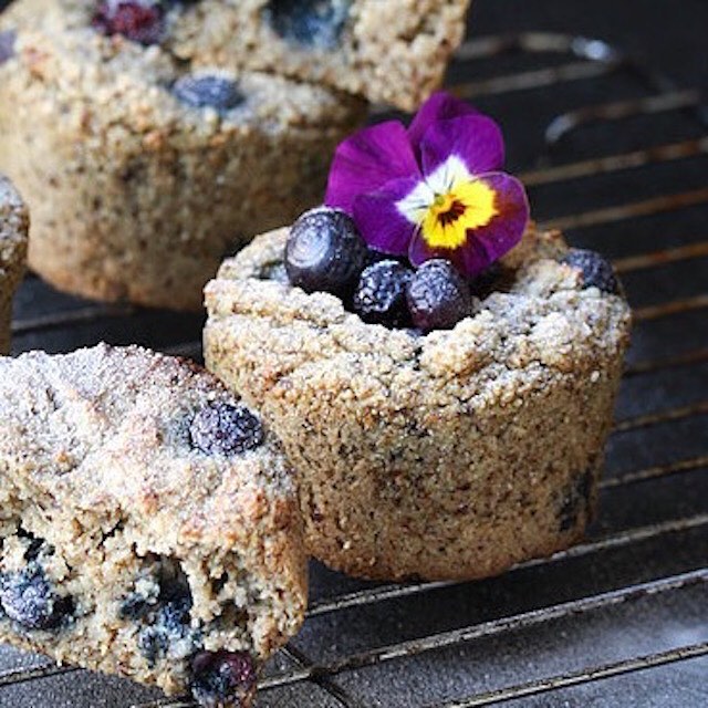 Vanilla Blueberry Oatmeal Muffins