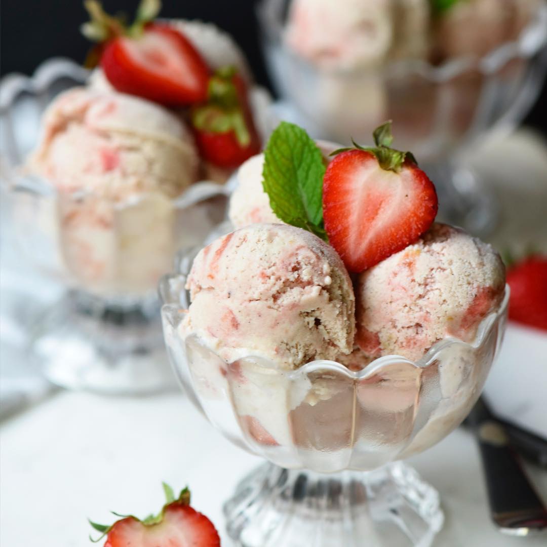 Strawberry Rhubarb Coconut Milk Ice Cream