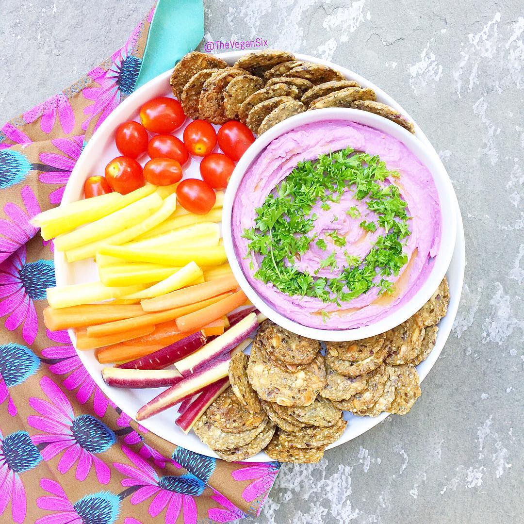 Creamy Lemony White Bean Dip with Purple Potato