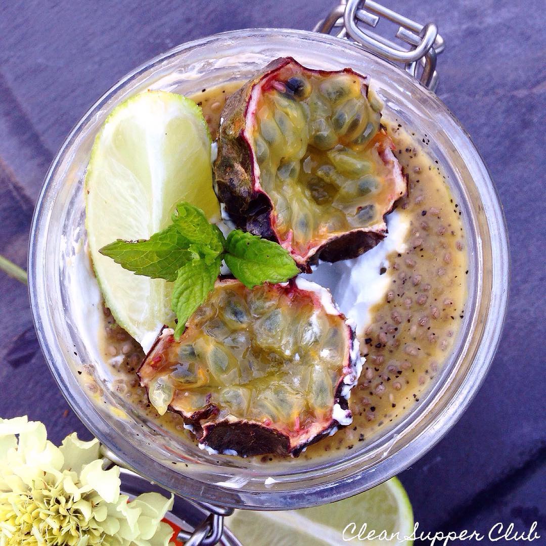 Zingy Passion Fruit and Mango Chia Pudding
