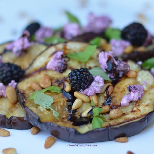 Grilled Eggplant with Vegan Berry Cheese