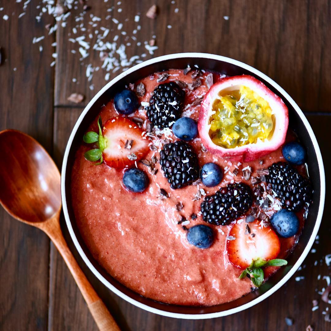 Beet and Cherry Recovery Smoothie Bowl