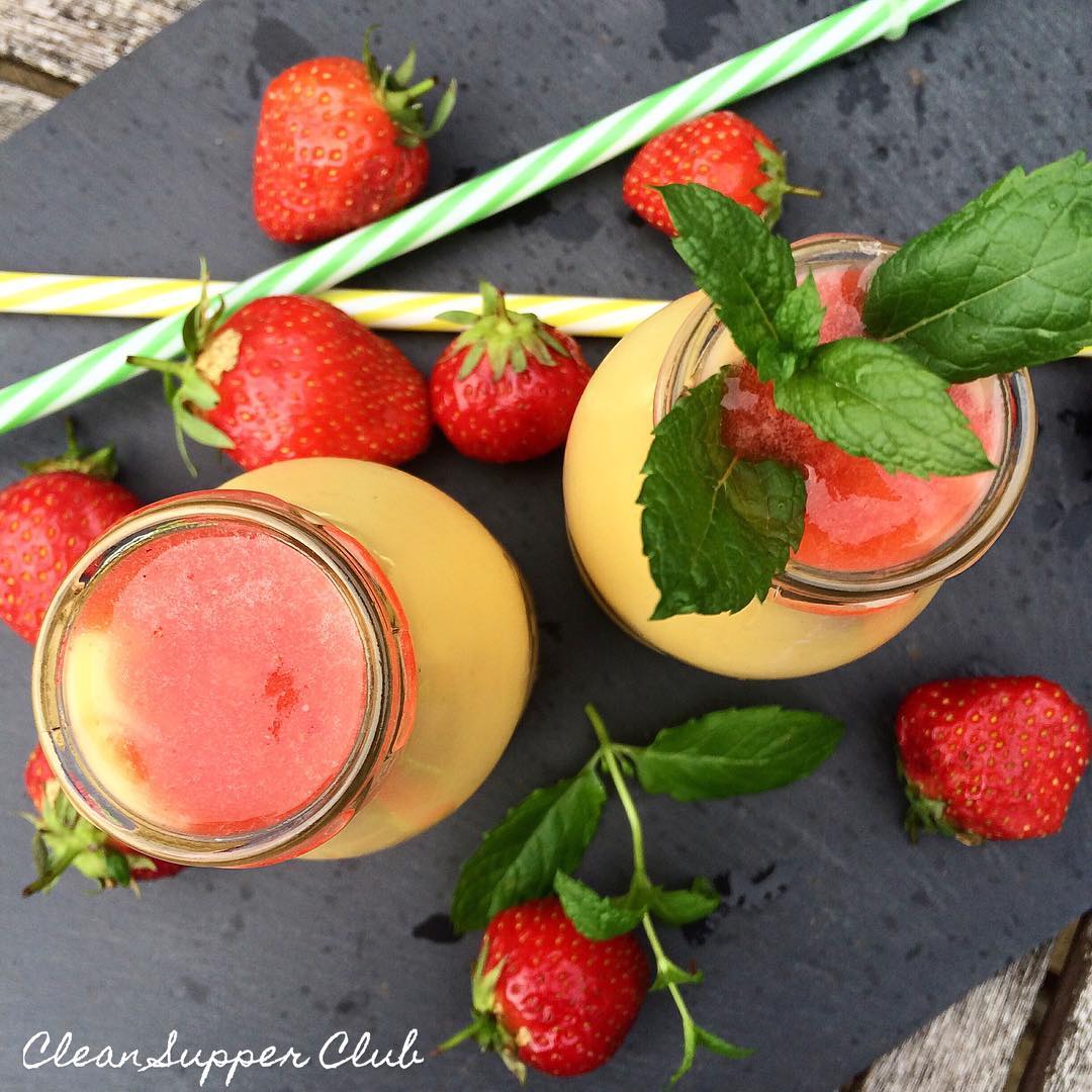 Refreshing Mango Smoothie with Strawberry Surprise