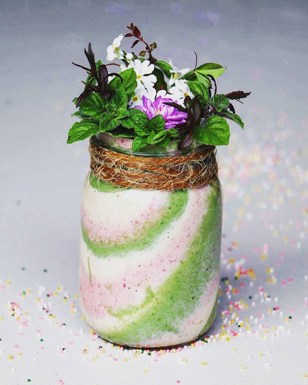 Layered Colorful Smoothie