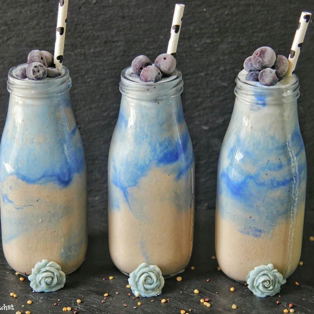 Powder Blue Walnut Milk Smoothies