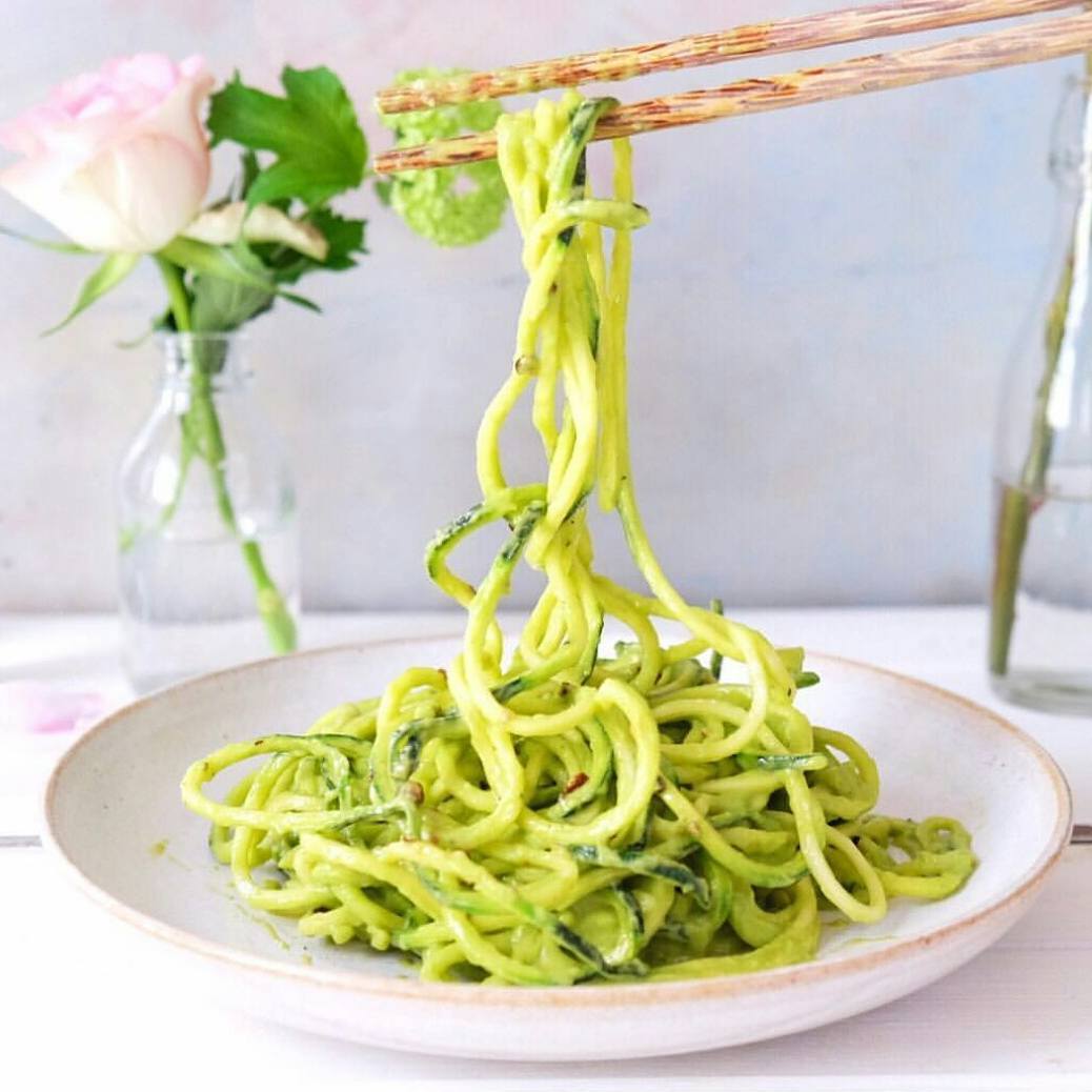 Piping Green Zucchini Spaghetti