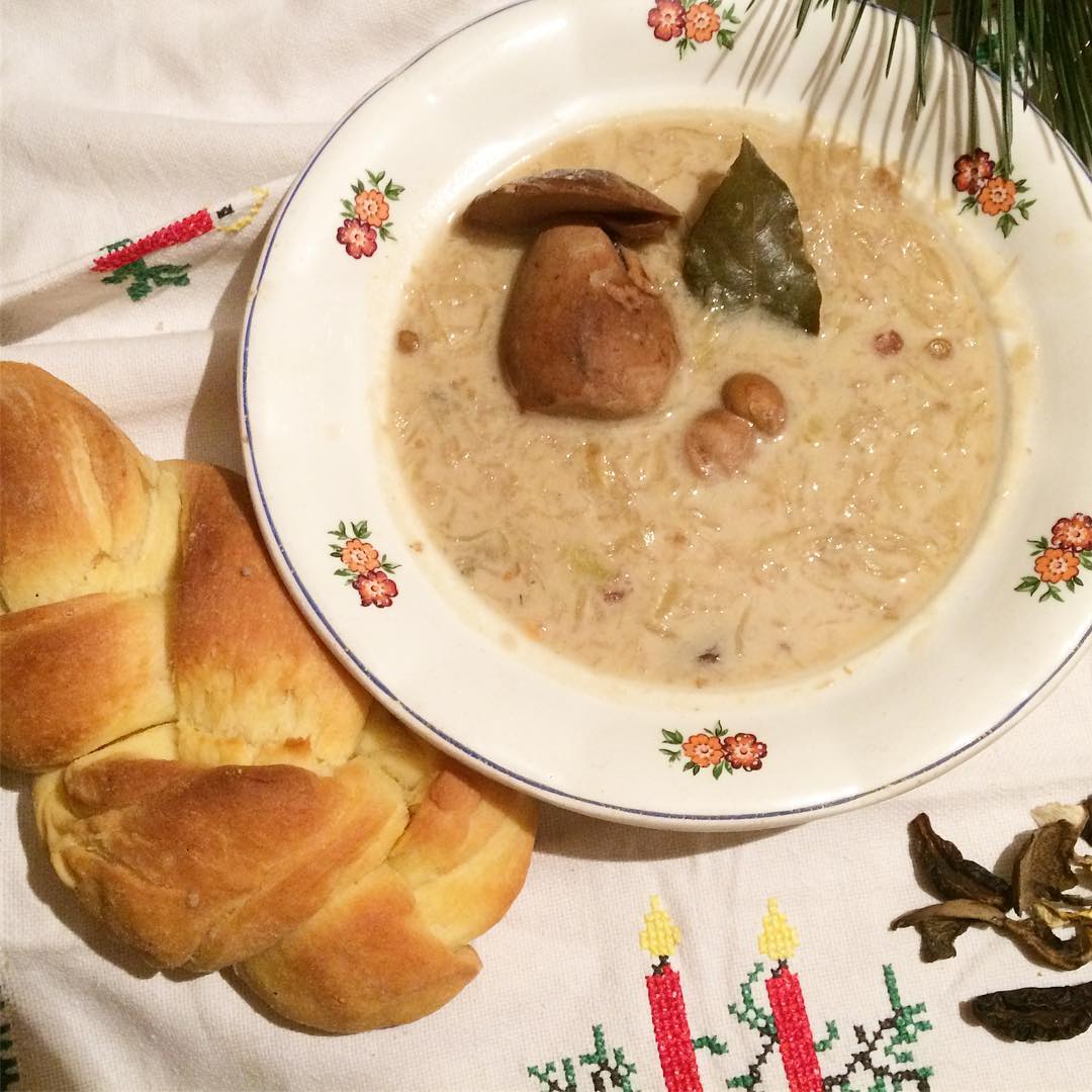 Traditional Christmas Sauerkraut and Mushroom Soup