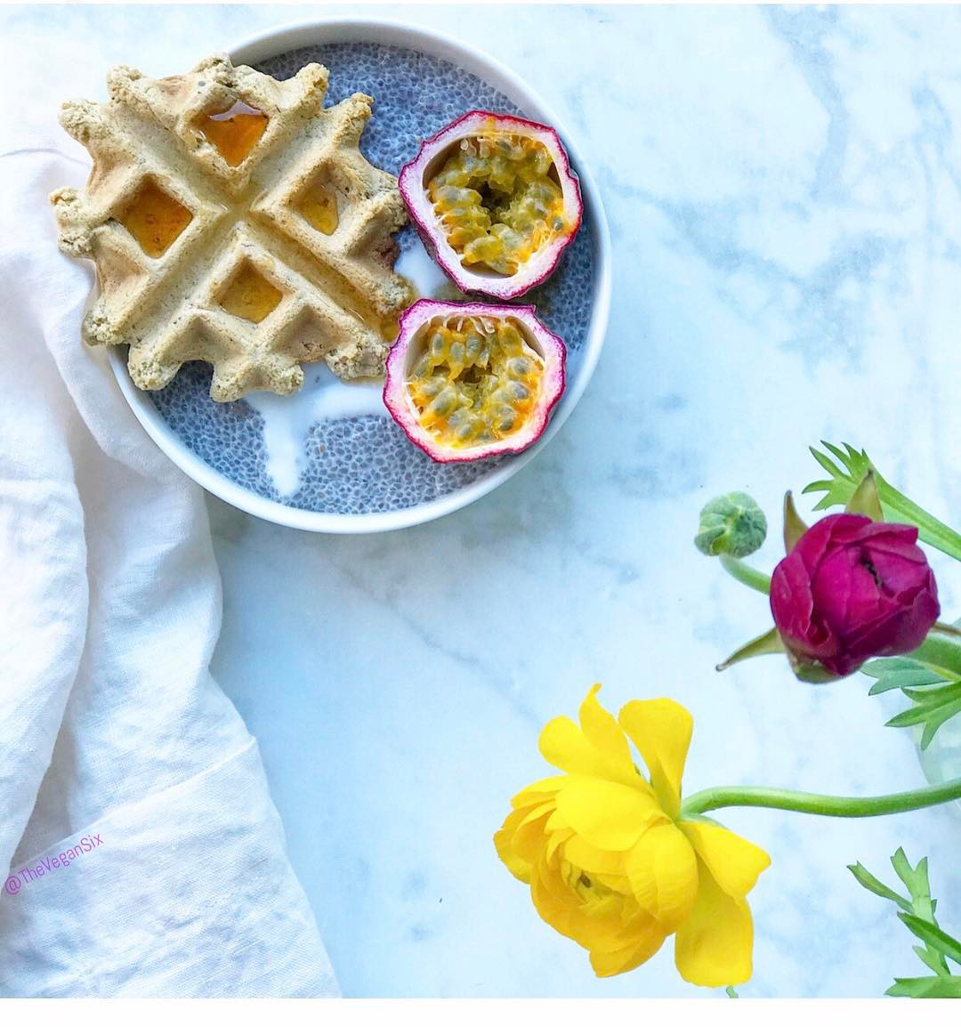 Chia Pudding with Passion Fruit and the Last Homemade Waffle