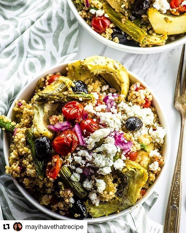 Roasted Vegetable Quinoa Greek Salad