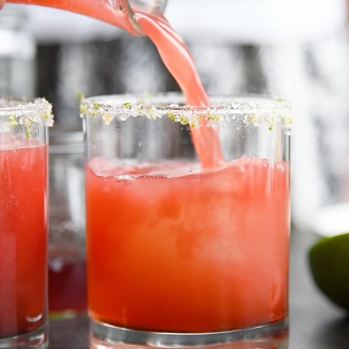 Spicy Strawberry Watermelon Margarita