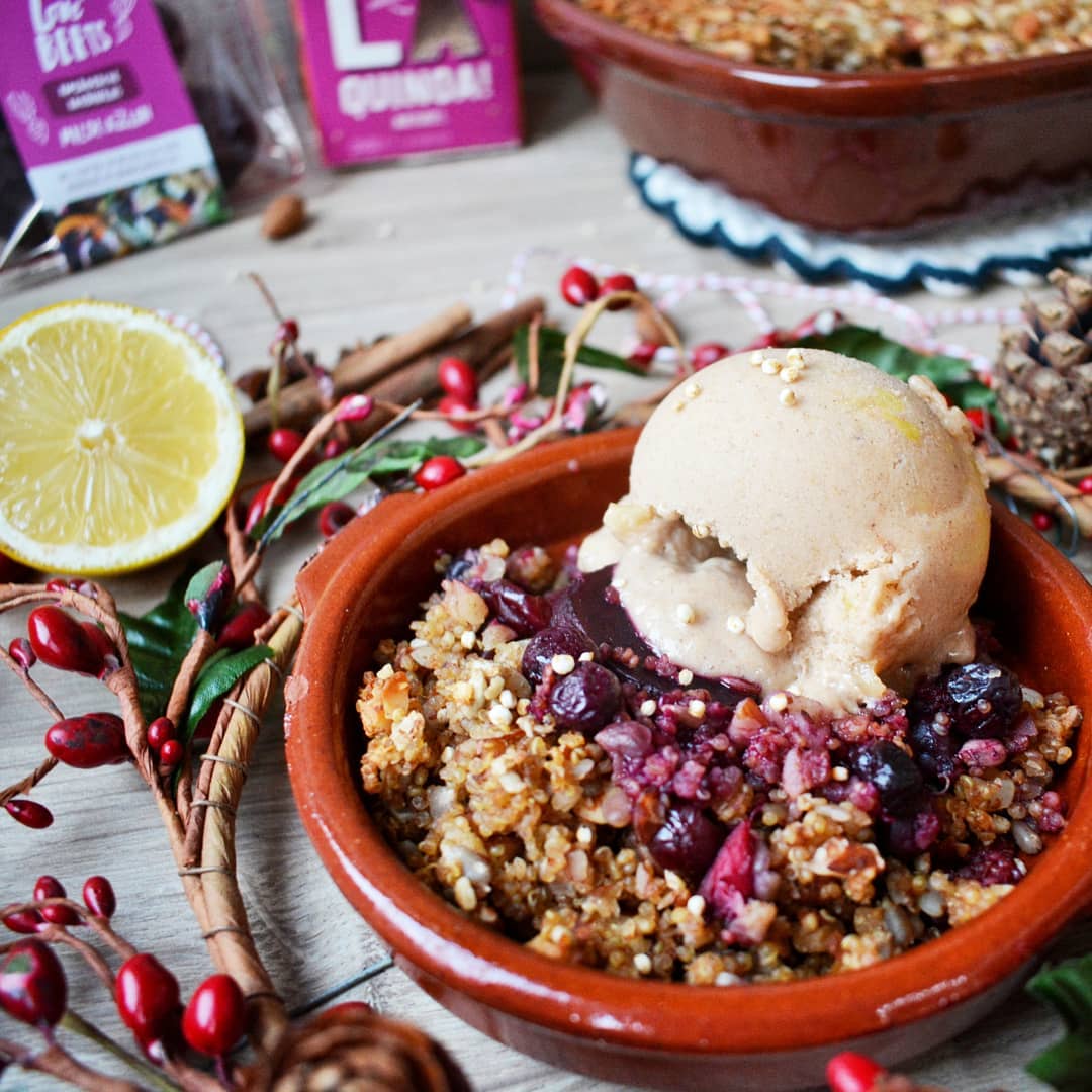 Quinoa and Almond Beetroot Crumble