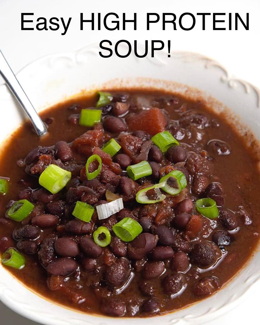Easy High Protein Black Bean (Crock Pot) Soup