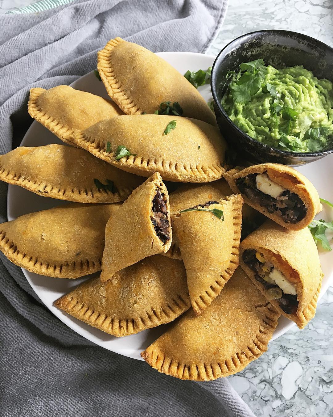 Plate of Empanadas, Stuffed with Black Beans, Tofu and Corn