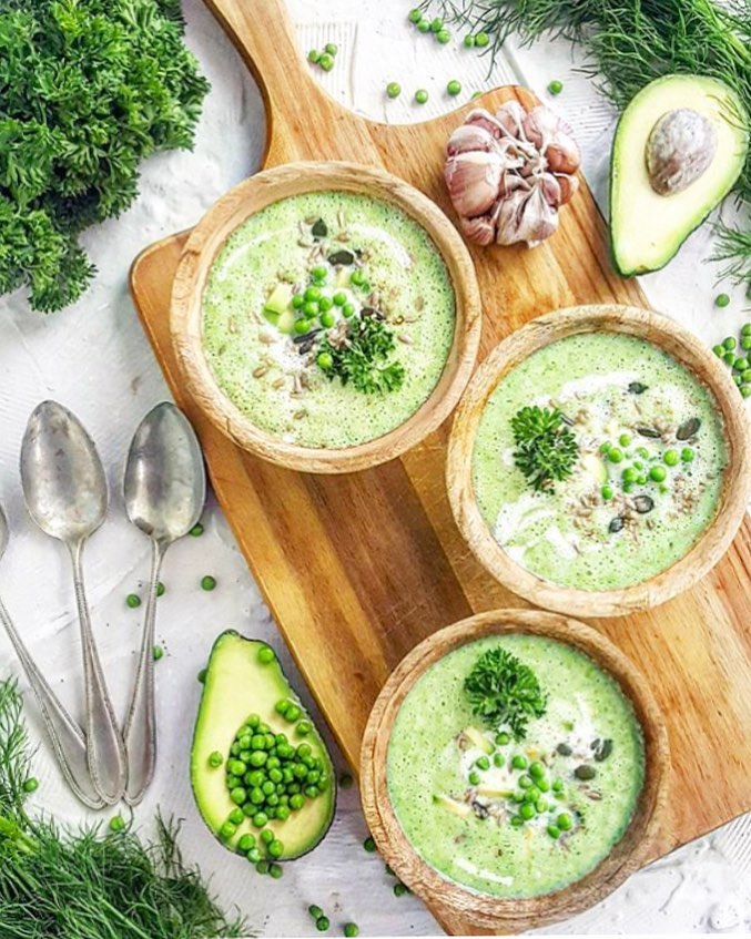 Delicious Green Pea-Avocado Gazpacho