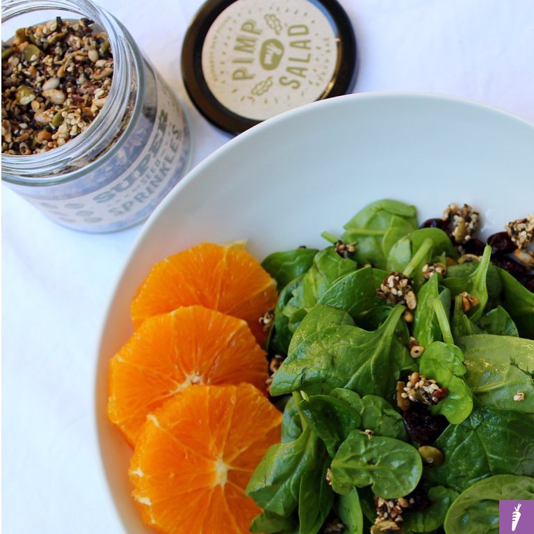 Spinach & Orange Super Seed Sprinkles Salad