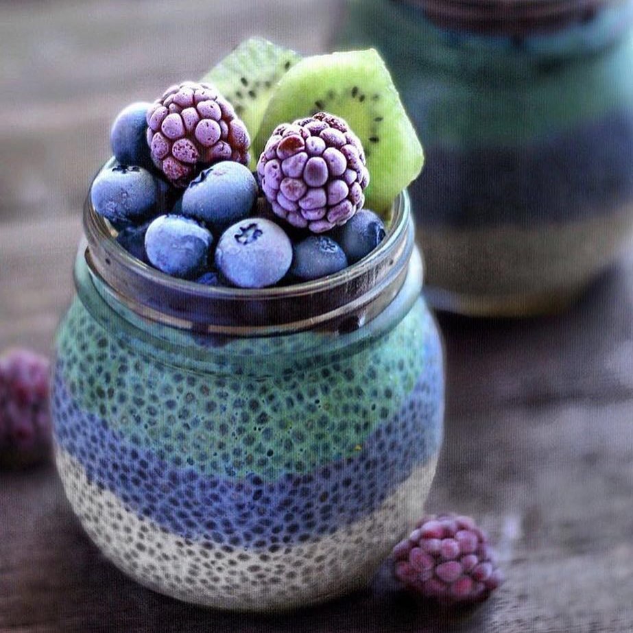 Layered Aqua Breakfast Jar