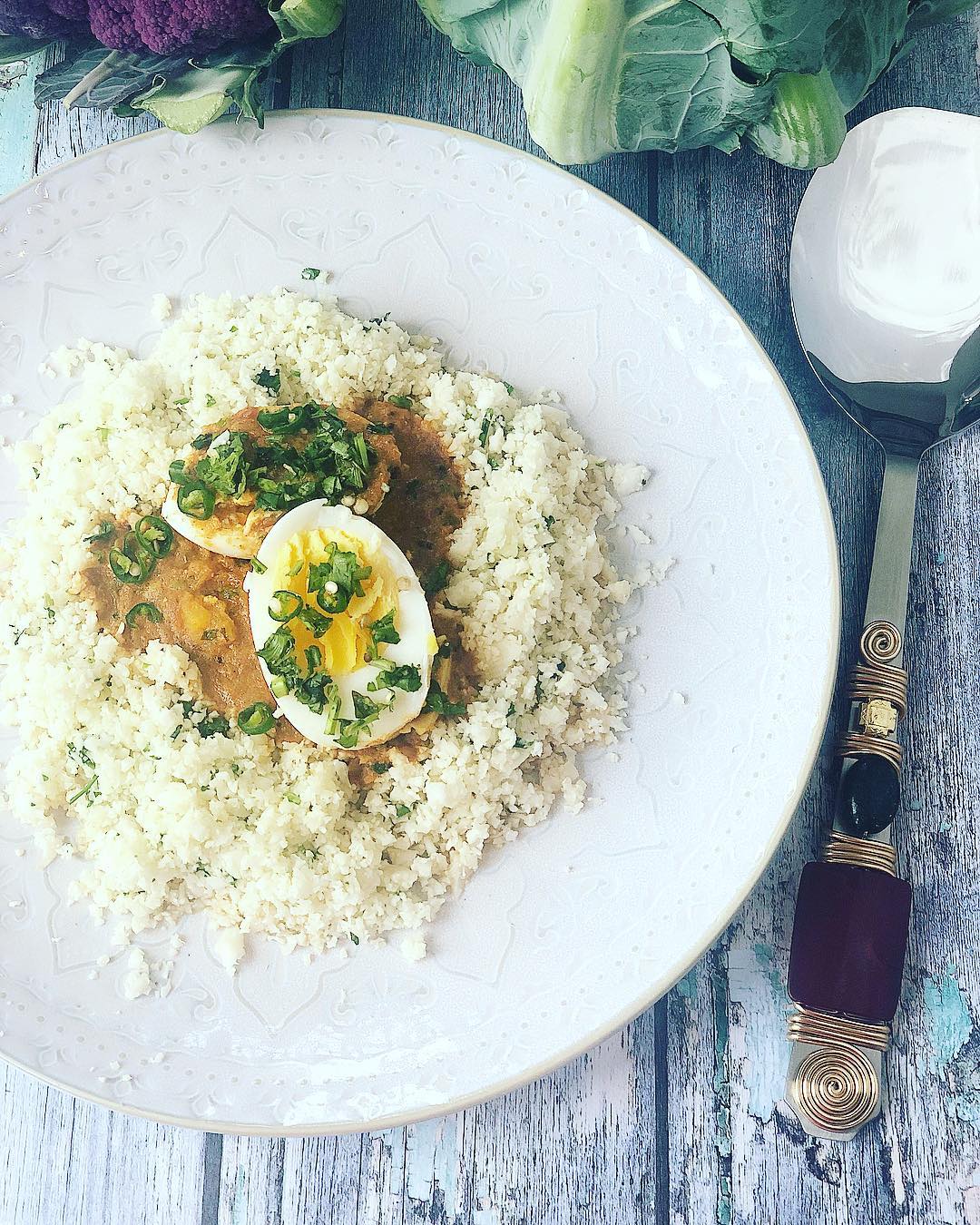 Cauliflower Rice & Egg Curry
