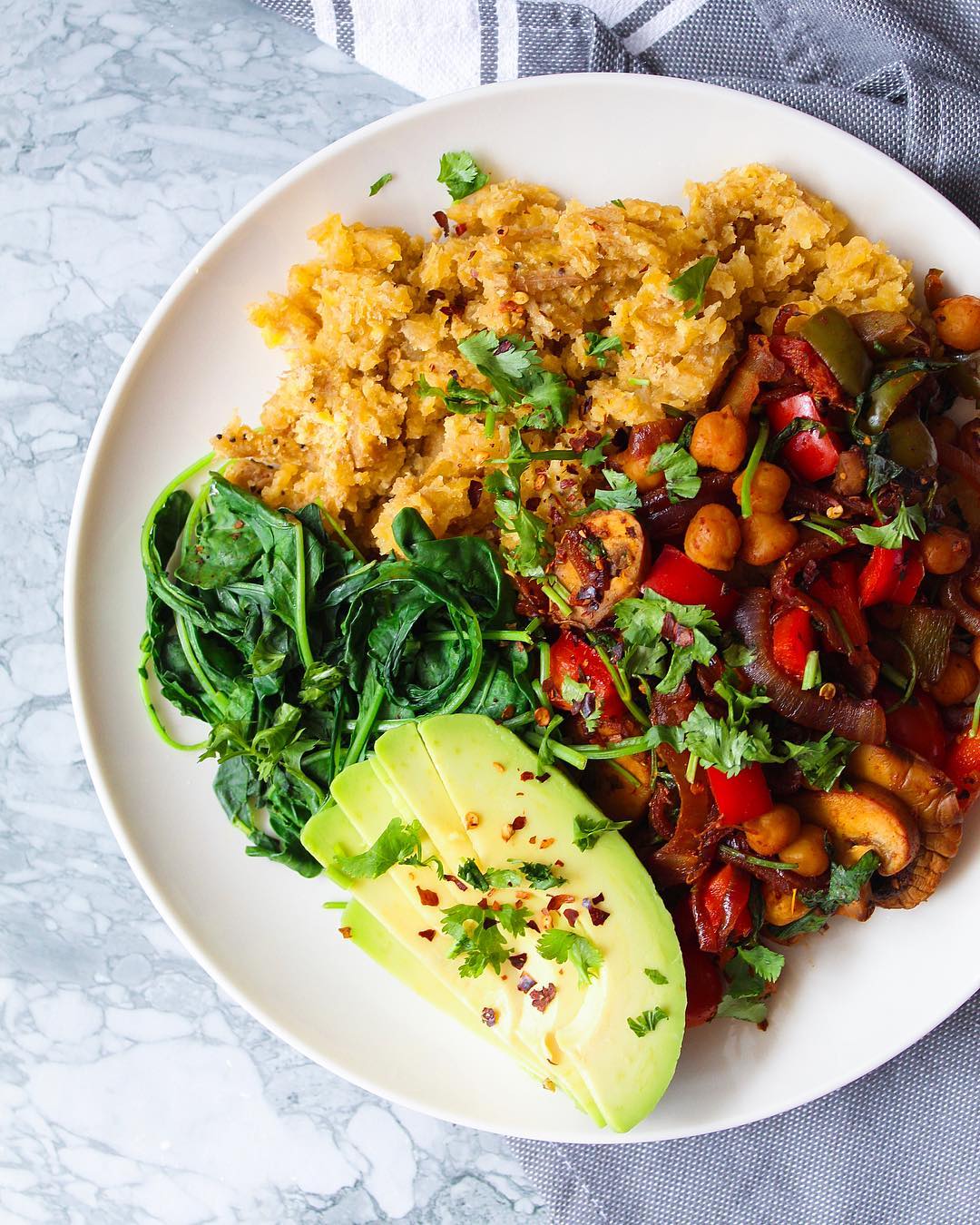 Chickpea Stirfry with Mangú