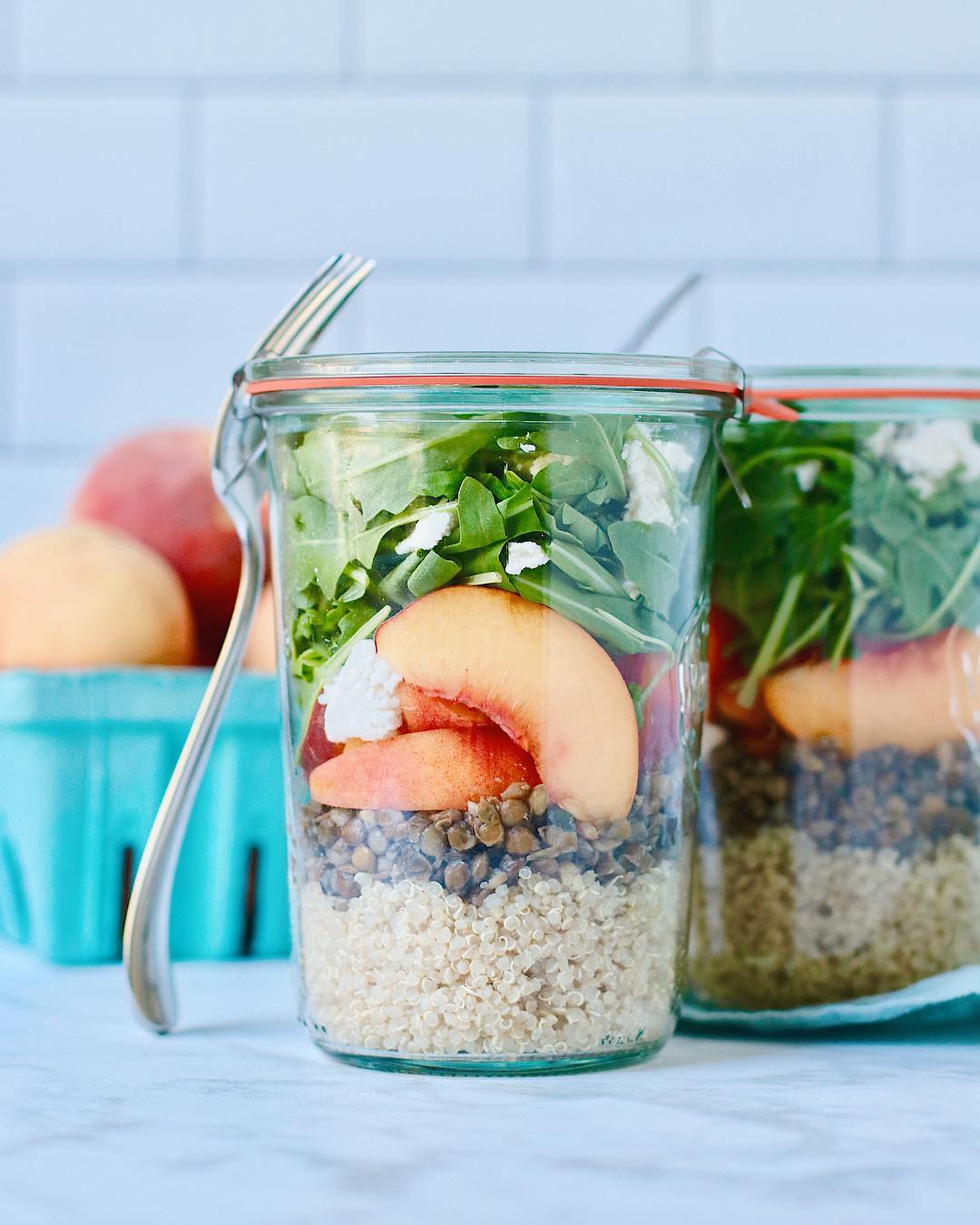 Peach Ricotta Salad Jar