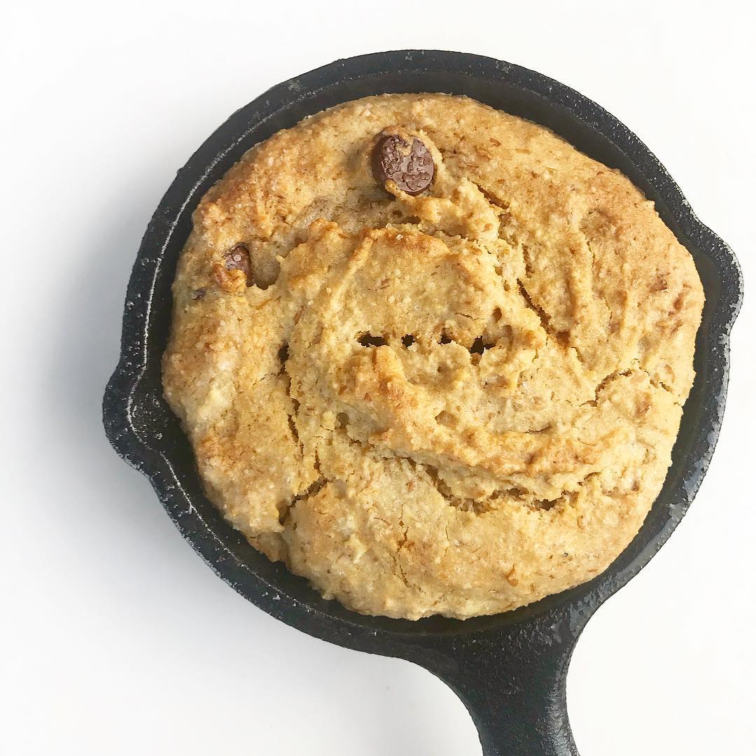 Personal Sized Chocolate Chip Tahini Skillet Cookie