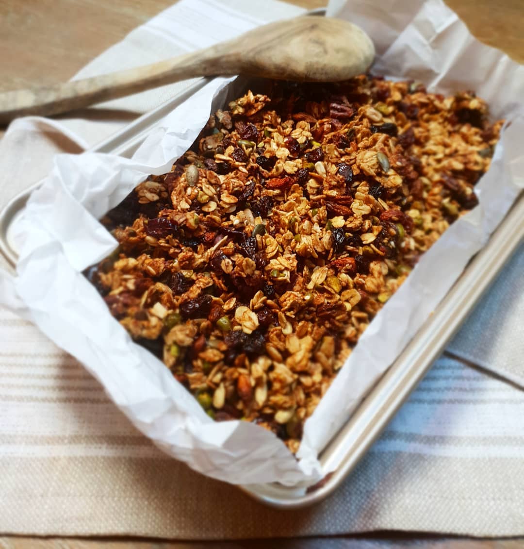 Healthy Homemade Granola with Nuts and Berries