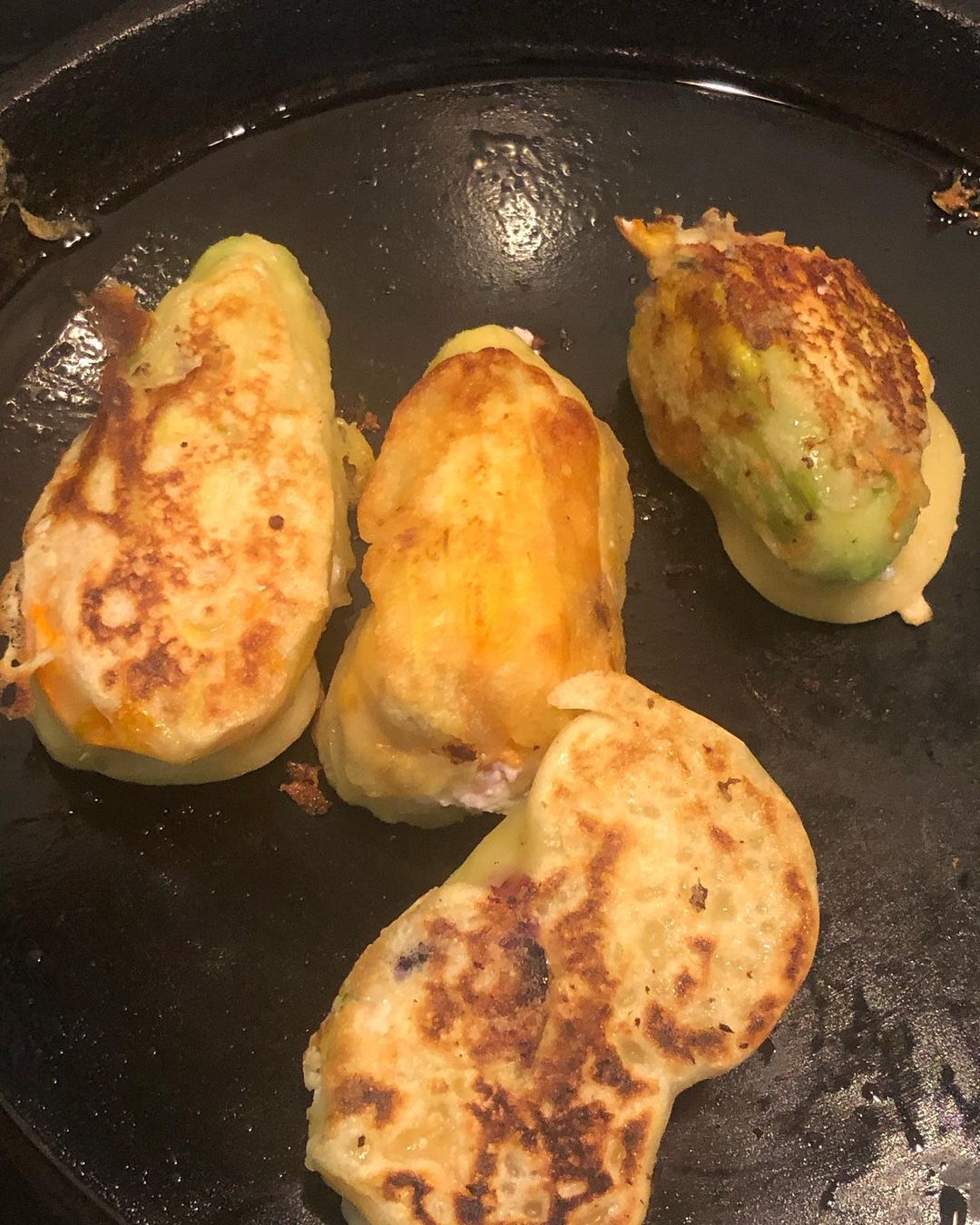 Pumpkin and Zucchini Blooms Stuffed with Tofu Ricotta