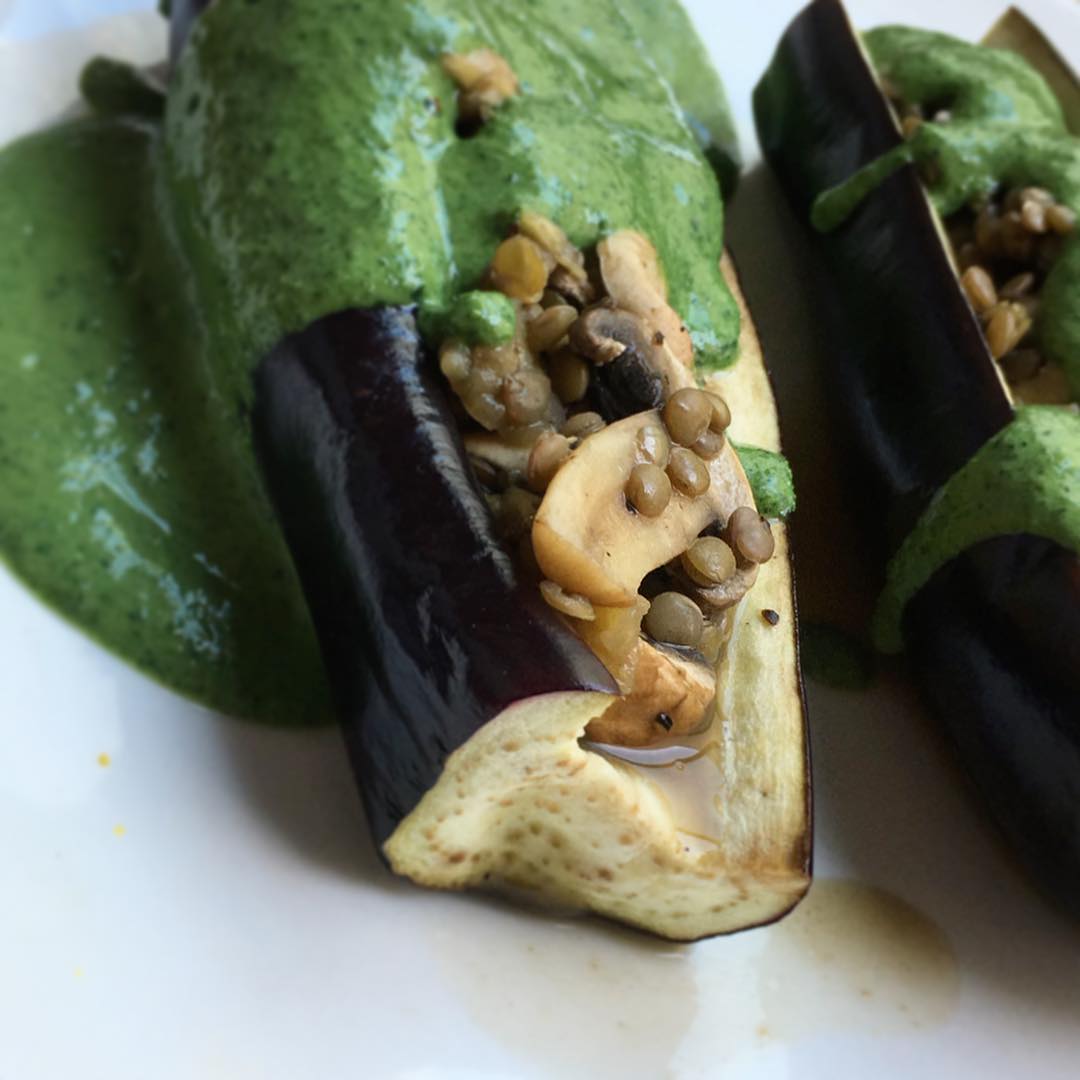 Lentil Stuffed Eggplant