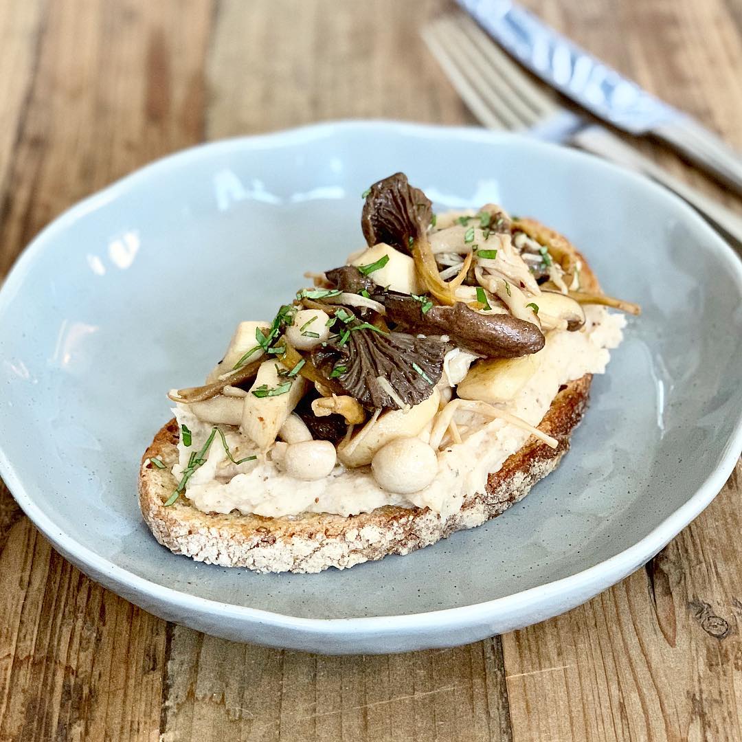Pan Fried Mushrooms and Butter Bean Mash